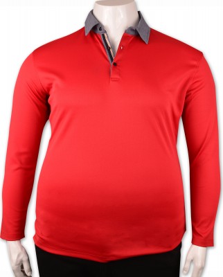 ZegSlacks - Kırmızı Piquet Polo Yaka Sweatshirt (psw4338)
